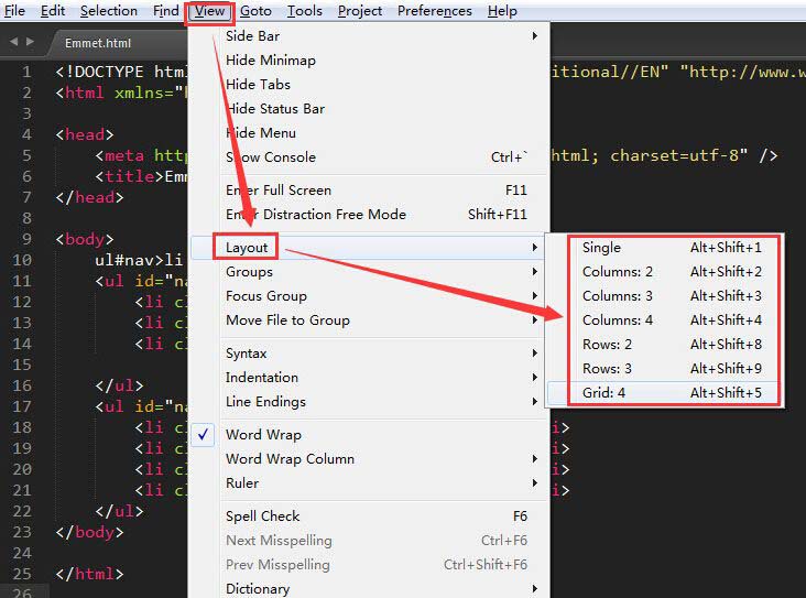 Sublime Text3分屏的方法 一个窗口同时看多个文件